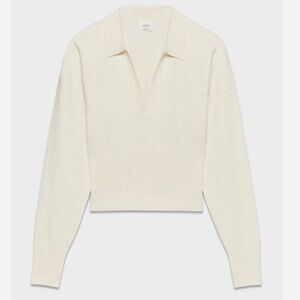 Aritzia Ginny Polo Sweater - Ivory/Cream